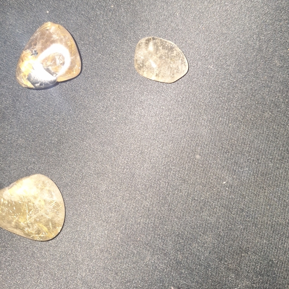 3 Mini Rutilated Quartz Tumbles - Picture 5 of 12